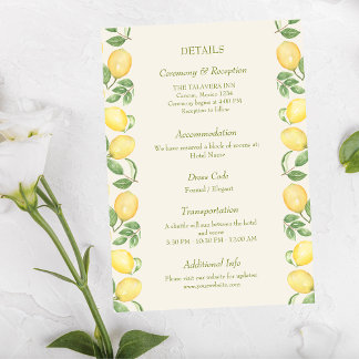 Citrus Olive Mediterranean Botanical Wedding Begleitkarte