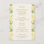 Citrus Olive Mediterranean Botanical Wedding Begleitkarte (Vorderseite)