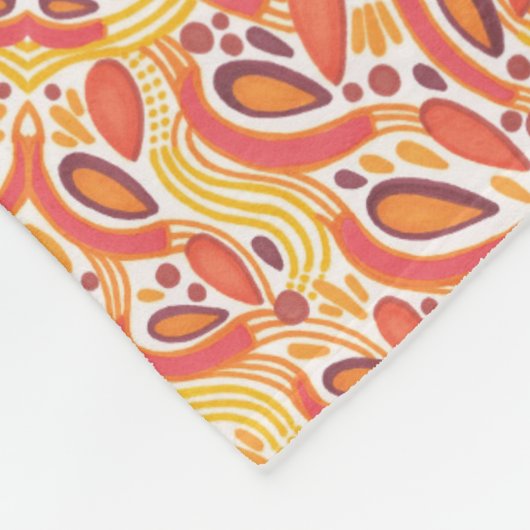Citrus Orange Abstraktes Muster Fleece Blanket (Ecke)