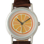 Citrus Orange Armbanduhr<br><div class="desc">Graue und köstliche,  amüsante Zitrusfrüchte auf einem rosafarbenen Hintergrund. Originelle Kunst von Nic Squirrell.</div>