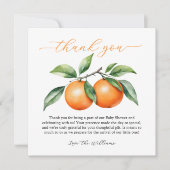 Citrus Orange Baby Dusche Dankeskarte (Vorderseite)