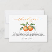 Citrus Orange Baby Dusche Dankeskarte (Vorderseite)