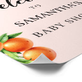 Citrus orange Babydusche Willkommensschild 8x10 Poster (Ecke)