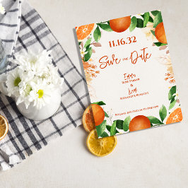 Citrus Orange Blossom Garden Wedding Save the Date Postkarte