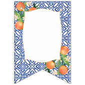 Citrus Orange Blue White Print Brautparty Wimpelkette (Erste Fahne)