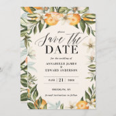 Citrus, orange + blüte Hochzeit speichern Sie das (Vorne/Hinten)