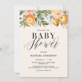 Citrus, orange + blütige Babydusche Party (Vorderseite)