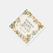 Citrus, orange + blütige Babydusche Party Serviette (Ecke)