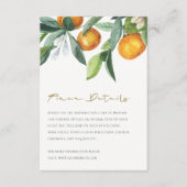 Citrus Orange Botanical Boho Hochzeiten Details Begleitkarte (Vorderseite)