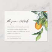 Citrus Orange Botanical Boho Hochzeiten Details Begleitkarte (Vorderseite)