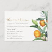 Citrus Orange Botanical Boho Hochzeitsempfang Begleitkarte (Vorderseite)
