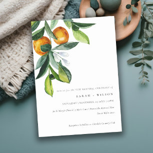 Citrus Orange Botanical Boho Vow Renewal Einladung