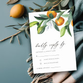 Citrus Orange Botanical Boho Wedding RSVP Begleitkarte
