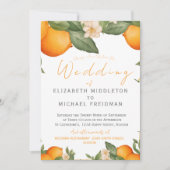 Citrus Orange Botanical Modern Wedding Einladung (Vorderseite)