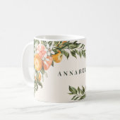 Citrus orange botanische moderne rustikale persona kaffeetasse (Vorderseite Links)