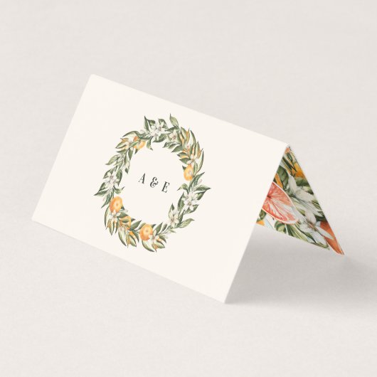 Citrus orange botanische moderne rustikale Platzka (Rückseite)