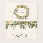 Citrus orange botanische moderne rustikale Platzka (Außenseite Aufgefaltet)