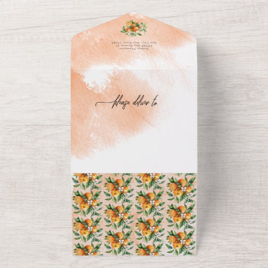 Citrus Orange Brautparty All In One Einladung (Außenbereich)