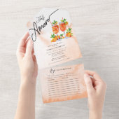 Citrus Orange Brautparty All In One Einladung (Abreißen)