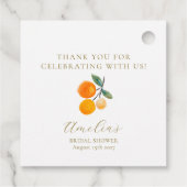 Citrus Orange Bridal Brunch Custom Vielen Dank Geschenkanhänger (Rückseite)