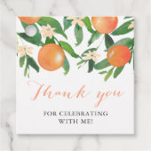 Citrus Orange Charcoal Bridal oder Polterabend Geschenkanhänger (Vorderseite)