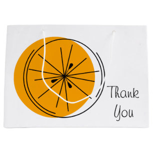 Citrus Orange Danke, Geschenktasche groß Große Geschenktüte