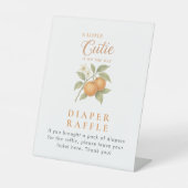 Citrus Orange Diaper Raffle Babydusche Tabelle Sockelschild (Vorderseite)