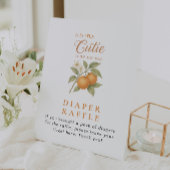 Citrus Orange Diaper Raffle Babydusche Tabelle Sockelschild