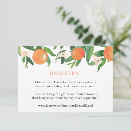 Citrus Orange Duschregister oder Details Begleitkarte (Stehend Vorderseite)