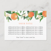 Citrus Orange Duschregister oder Details Begleitkarte (Rückseite)