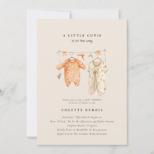 Citrus Orange Floral Kleine Süsse Kinderdusche Einladung