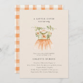 Citrus Orange Floral Kleine Süsse Kinderdusche Einladung (Vorne/Hinten)