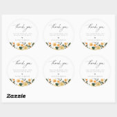 Citrus Orange Floral Wedding Vielen Dank Runder Aufkleber (Blatt)