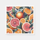 Citrus Orange Fresh Lemon & Yellow Green Summer Serviette (Vorderseite)
