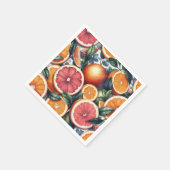 Citrus Orange Fresh Lemon & Yellow Green Summer Serviette (Ecke)