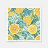 Citrus Orange Fresh Lemon & Yellow Green Summer Serviette (Vorderseite)