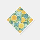 Citrus Orange Fresh Lemon & Yellow Green Summer Serviette (Ecke)