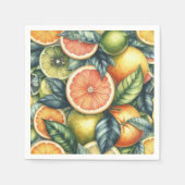 Citrus Orange Fresh Lemon & Yellow Green Summer Serviette (Vorderseite)