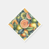 Citrus Orange Fresh Lemon & Yellow Green Summer Serviette (Ecke)