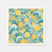 Citrus Orange Fresh Lemon & Yellow Green Summer Serviette (Vorderseite)