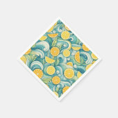 Citrus Orange Fresh Lemon & Yellow Green Summer Serviette (Ecke)
