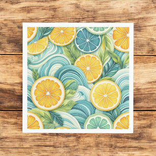 Citrus Orange Fresh Lemon & Yellow Green Summer Serviette