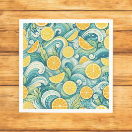 Citrus Orange Fresh Lemon & Yellow Green Summer Serviette
