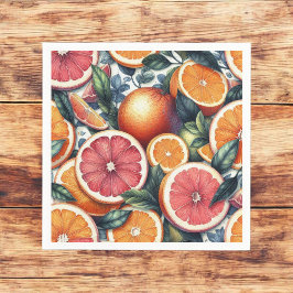 Citrus Orange Fresh Lemon & Yellow Green Summer Serviette