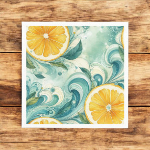 Citrus Orange Fresh Lemon & Yellow Green Summer Serviette