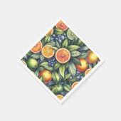 Citrus Orange Fresh Lemon & Yellow Green Summer Serviette (Ecke)