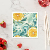 Citrus Orange Fresh Lemon & Yellow Green Summer Serviette (Beispiel)