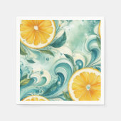 Citrus Orange Fresh Lemon & Yellow Green Summer Serviette (Vorderseite)