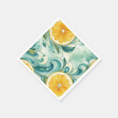 Citrus Orange Fresh Lemon & Yellow Green Summer Serviette (Ecke)
