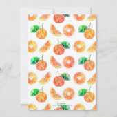 Citrus Orange Frucht Aquarellmalerei Weiße Kunst Einladung (Rückseite)